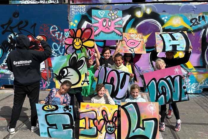 Graffiti kidsparty and graffiti workshops for kids