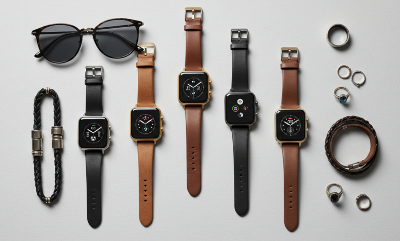 Leather-Strap Smartwatch