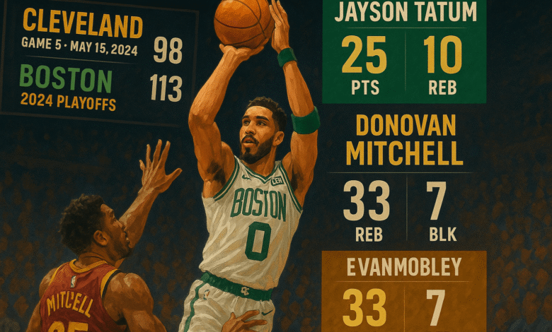 cleveland cavaliers vs boston celtics match player stats