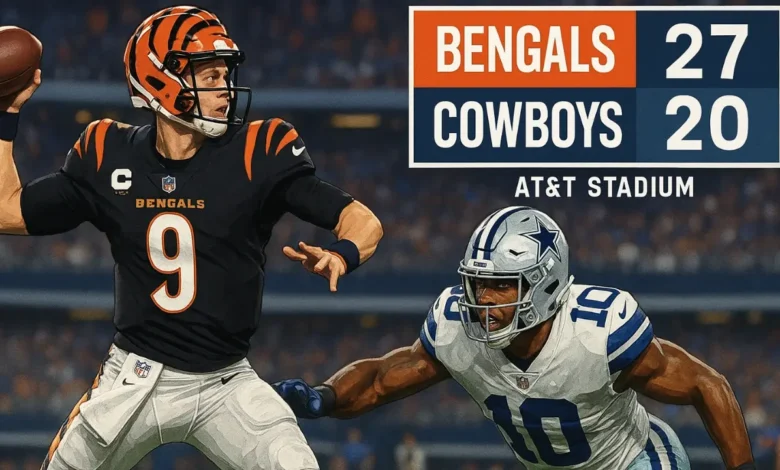 bengals vs dallas cowboys match player stats