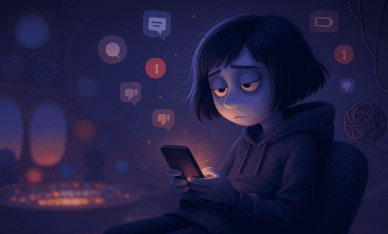 inside out 2 glued to phone