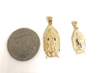 Classic 10K Yellow Gold Virgin Mary Pendant