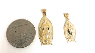 Classic 10K Yellow Gold Virgin Mary Pendant