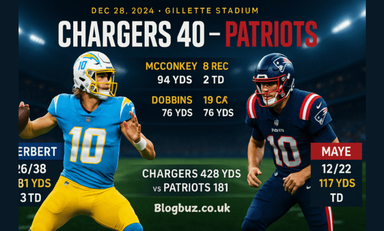 chargers vs new england patriots match player stats