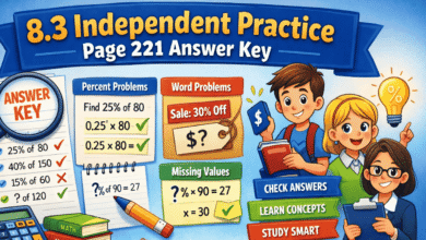 8.3 independent practice page 221 answer key
