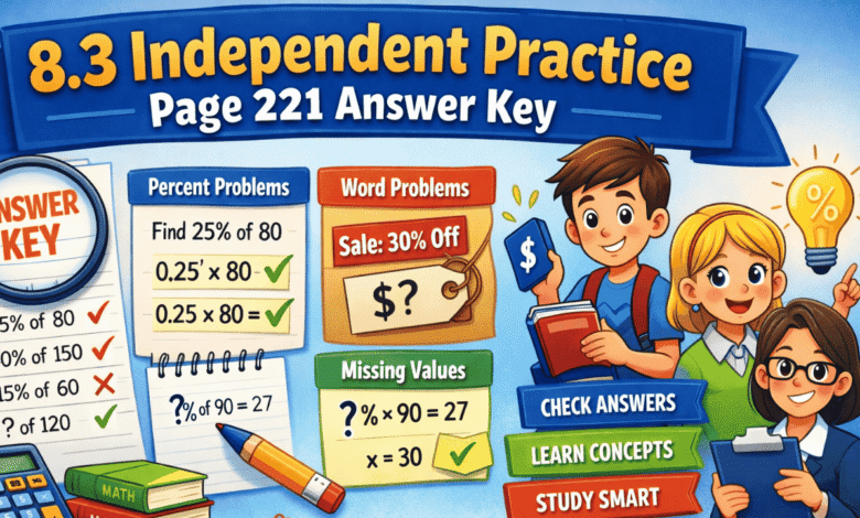 8.3 independent practice page 221 answer key