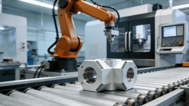 Infographic comparing Injection Molding for mass production versus CNC Machining for prototypes and small batches of plastic parts