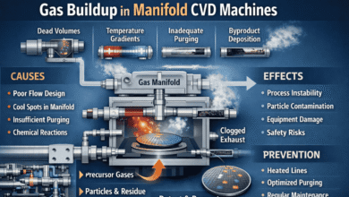gas buildup in manifold cvd machines