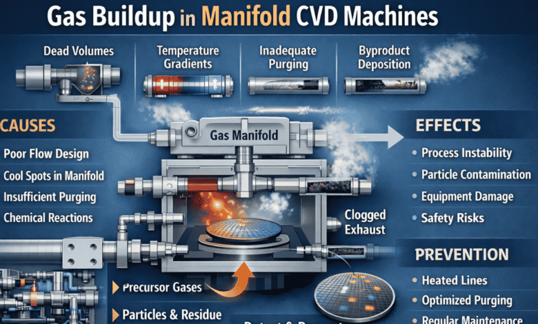 gas buildup in manifold cvd machines