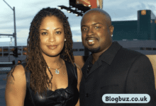 Couple posing at an event.