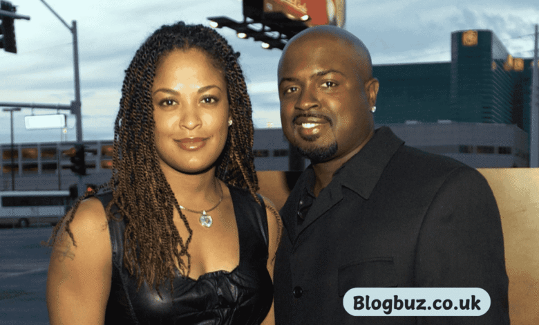 Couple posing at an event.