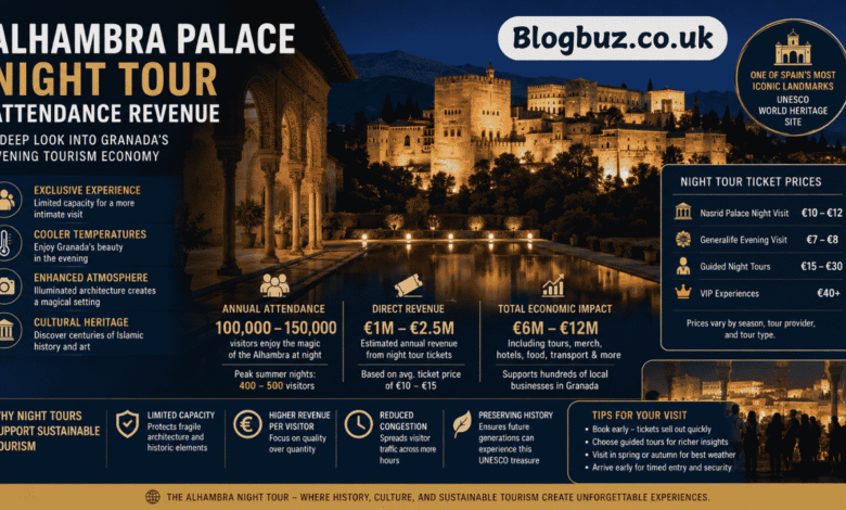 alhambra palace night tour attendance revenue
