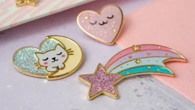 Custom Glitter Enamel Pins