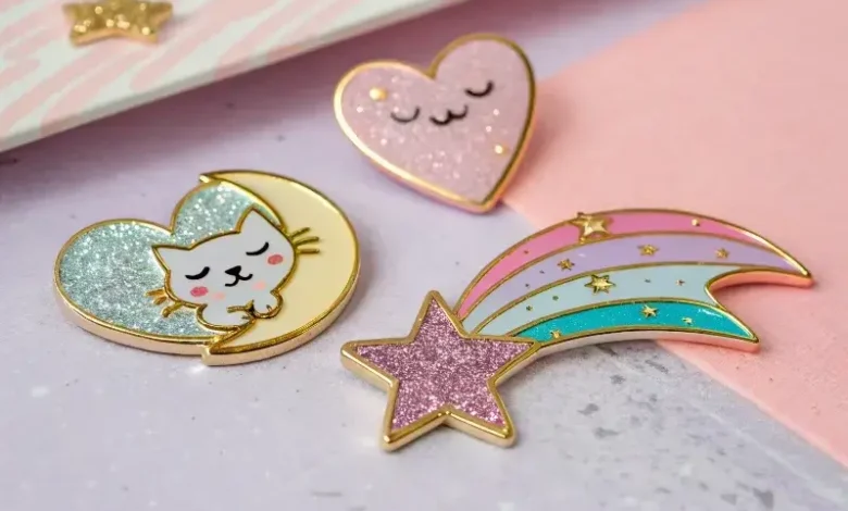 Custom Glitter Enamel Pins