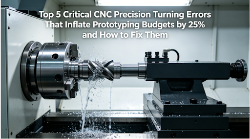 A hyper-realistic photo of a high-precision Swiss-type CNC lathe machining a complex metal turned part with high-pressure coolant in a modern workshop, with the article title overlaid.