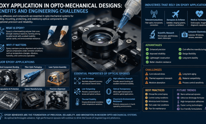 poxy application in opto-mechanical designs